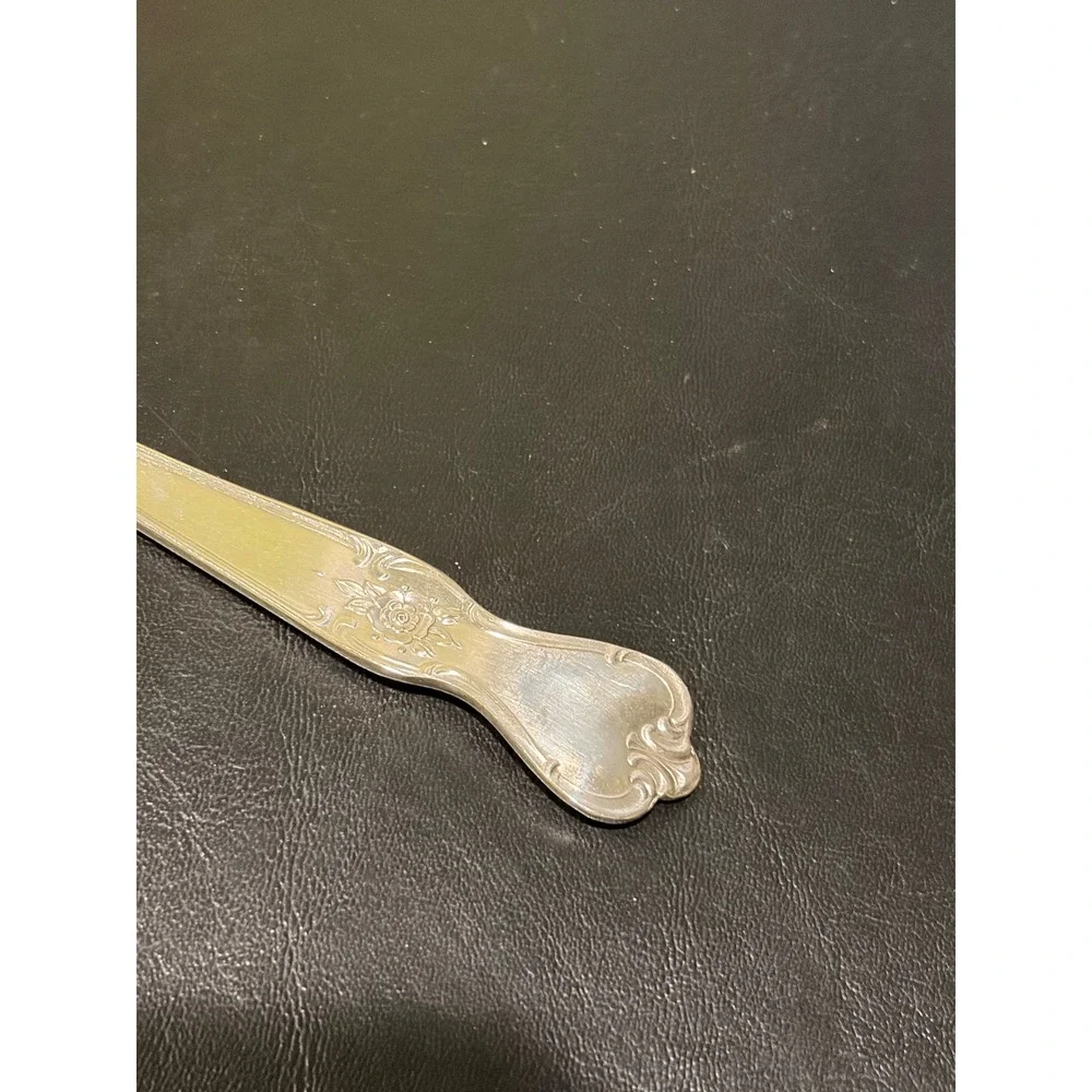 Old Company Plate Signature Silverplate slotted serving spoon with ENGRAVED 